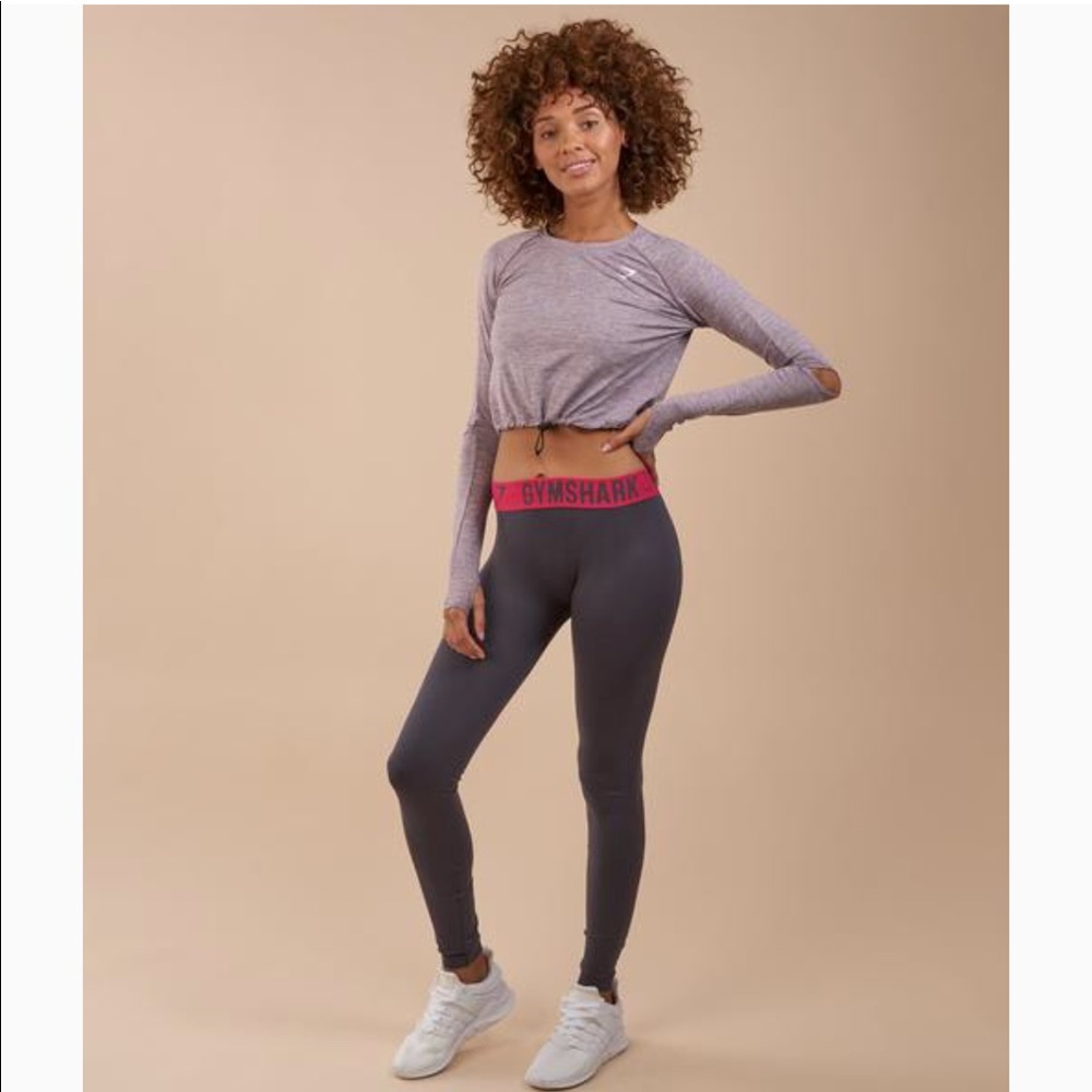 gymshark fit leggings - dark grey/cranberry